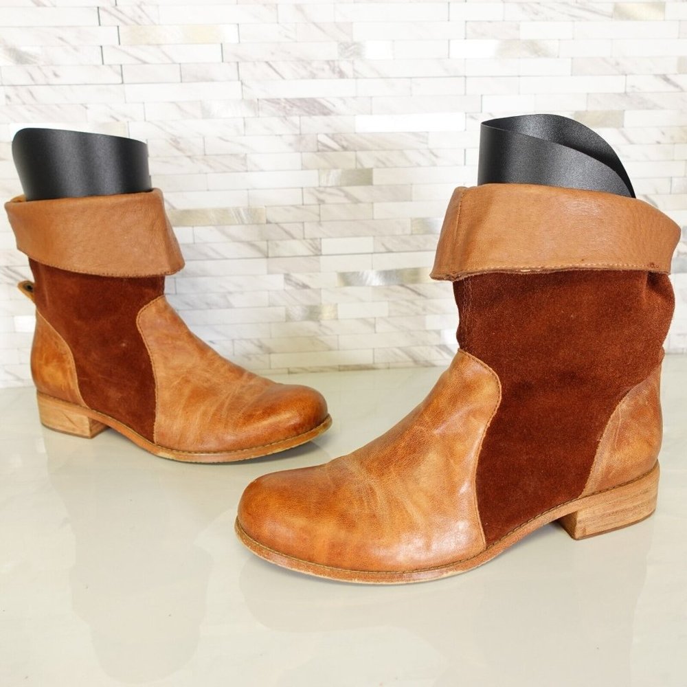 Womens Shoes Leather 7 Boots Western Pull On Brown Riding Harness Gillian Julius